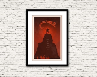 The Black Hole Poster 70's and 80's Sci Fi Collection Print or Canvas