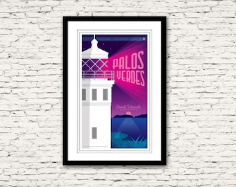 Palos Verdes California Print Point Vicente Lighthouse