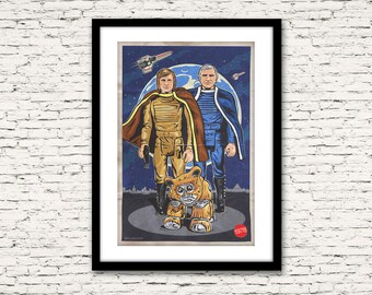 Battlestar Galactica Action Figure Poster Series: The Original 6 - Colonials Print or Canvas