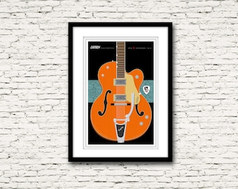 Guitars Signature Series Poster 10 Gretsch G6120 Nashville  Stray Cats Print or Canvas