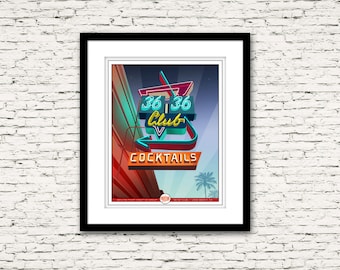 Long Beach Cocktail Series 36 36 Club Print ou Toile