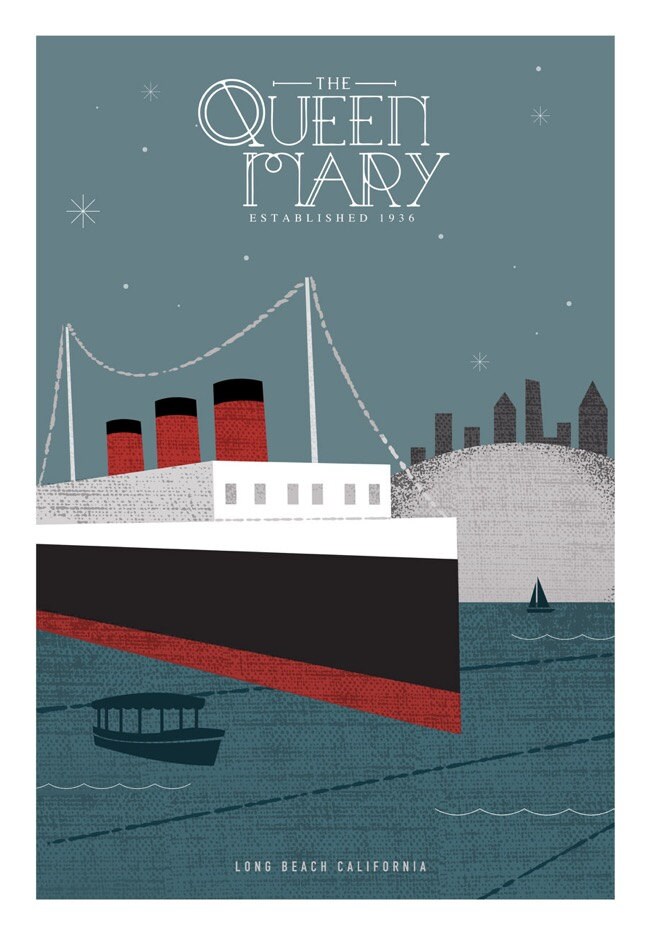 Long Beach Series the Queen Mary Print or Canvas - Etsy