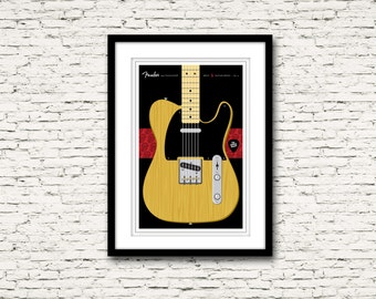 Guitars Signature Series 3 Fender Telecaster The Rolling Stones Print or Canvas