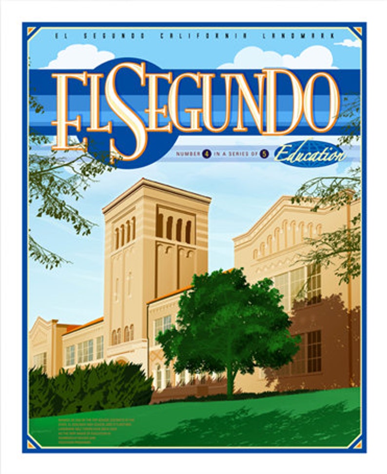 Downtown El Segundo California High School Print or Canvas Etsy