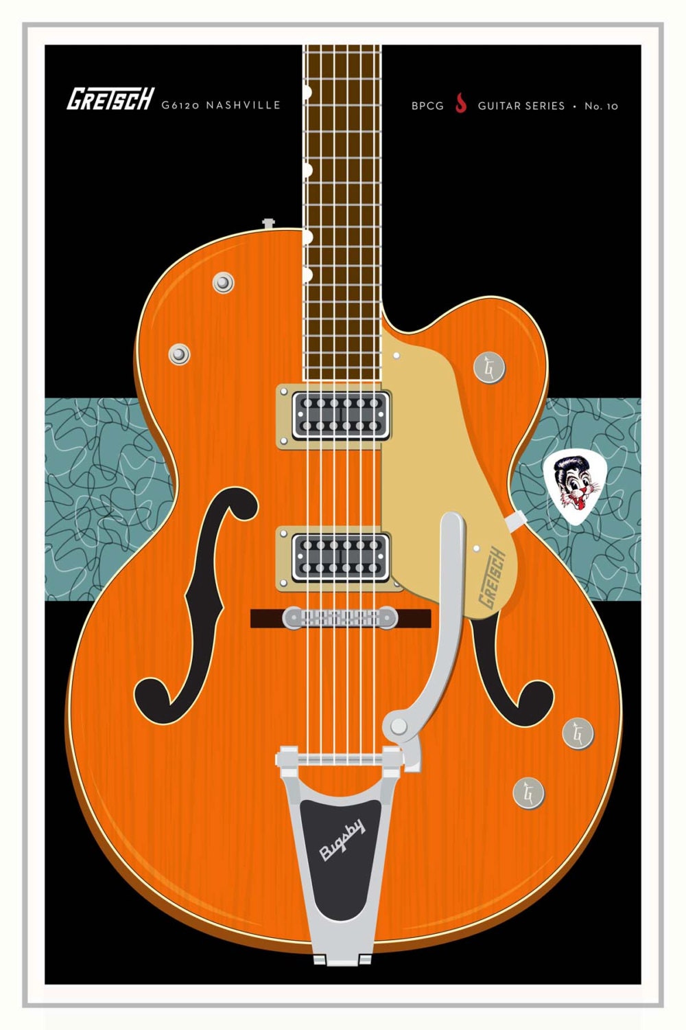 Guitars Signature Series Poster 10 Gretsch G6120 Nashville Etsy