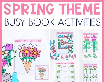 Spring Themed Busy Binder, Activity Binder, Homeschool, Preschool Activities, Spring  Learning, Learning Binder, Kindergarten, Flowers,