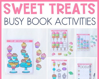 Sweet Treats Themed Busy Binder, Activity Binder, Homeschool, Preschool Activities, Sweet Treats Learning, Learning Binder, Kindergarten