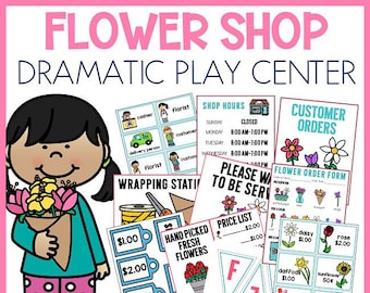 Flower Shop Dramatic Play, Dramatic Play Center Kit, Lets Play Flower Shop, Florist Pretend Play, Pretend Play, Flower Shop Pretend Play