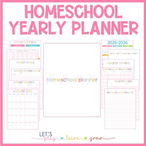 2025-2026 Homeschool Planner | Homeschool Planning Pages | Homeschool Portfolio | Portfolio Tracking | Homeschool Tracking | Editable PPT