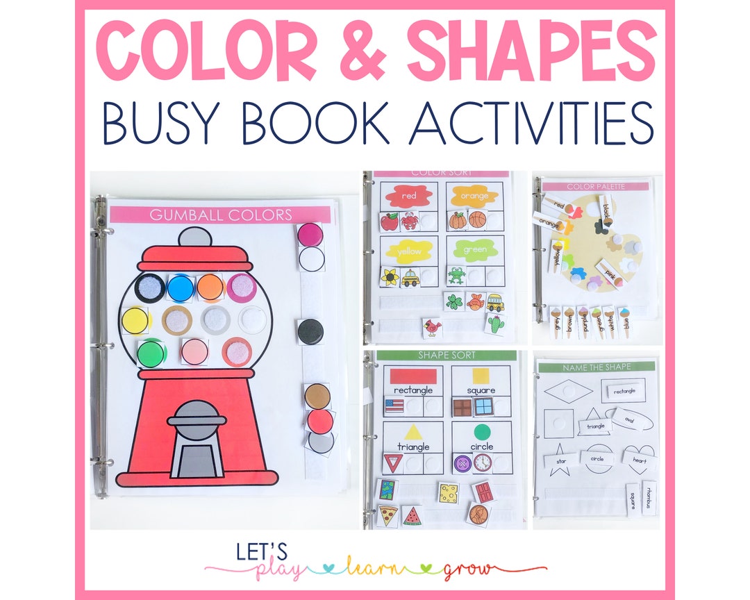 Colors & Shapes Busy Binder: Preschool Learning Activities - Etsy
