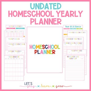 UNDATED Homeschool Planner | Homeschool Planning Pages | Homeschool Portfolio | Portfolio Tracking | Homeschool Tracking | Editable PPT