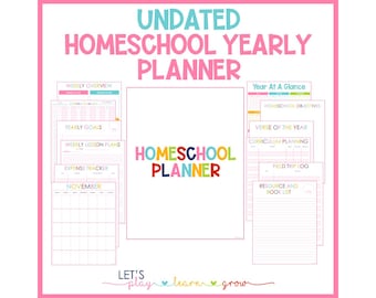 Undated Homeschool Planner: Yearly Planning Pages (Editable PPT, Digital Download)