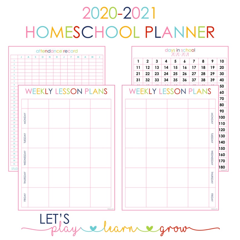 2020-2021 Homeschool Planner Homeschool Planning Pages | Etsy