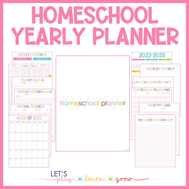 20222023 Homeschool Planner Homeschool Planning Pages Etsy