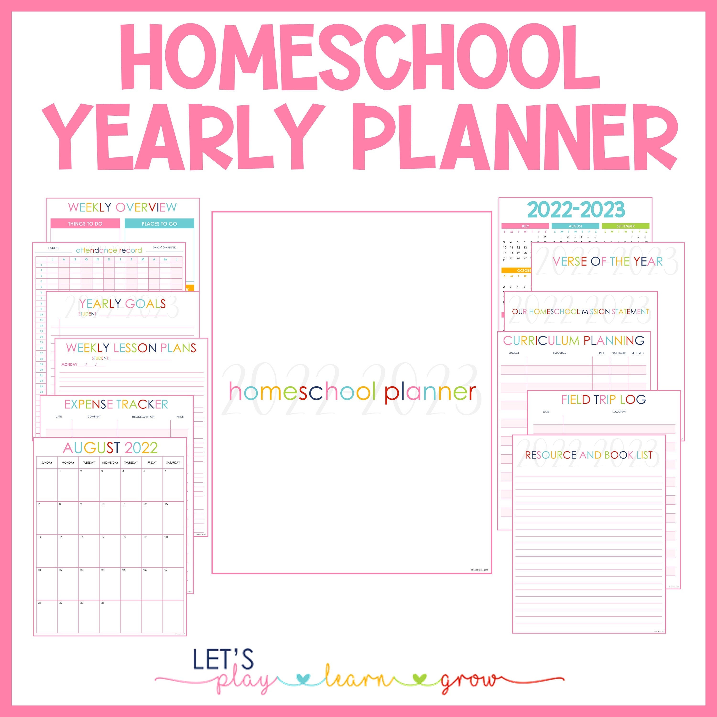 dated calendars and pages only 2021-2022 Homeschool Planning Pages Homeschool Planner refresh pages Homeschool planning DIY planner,