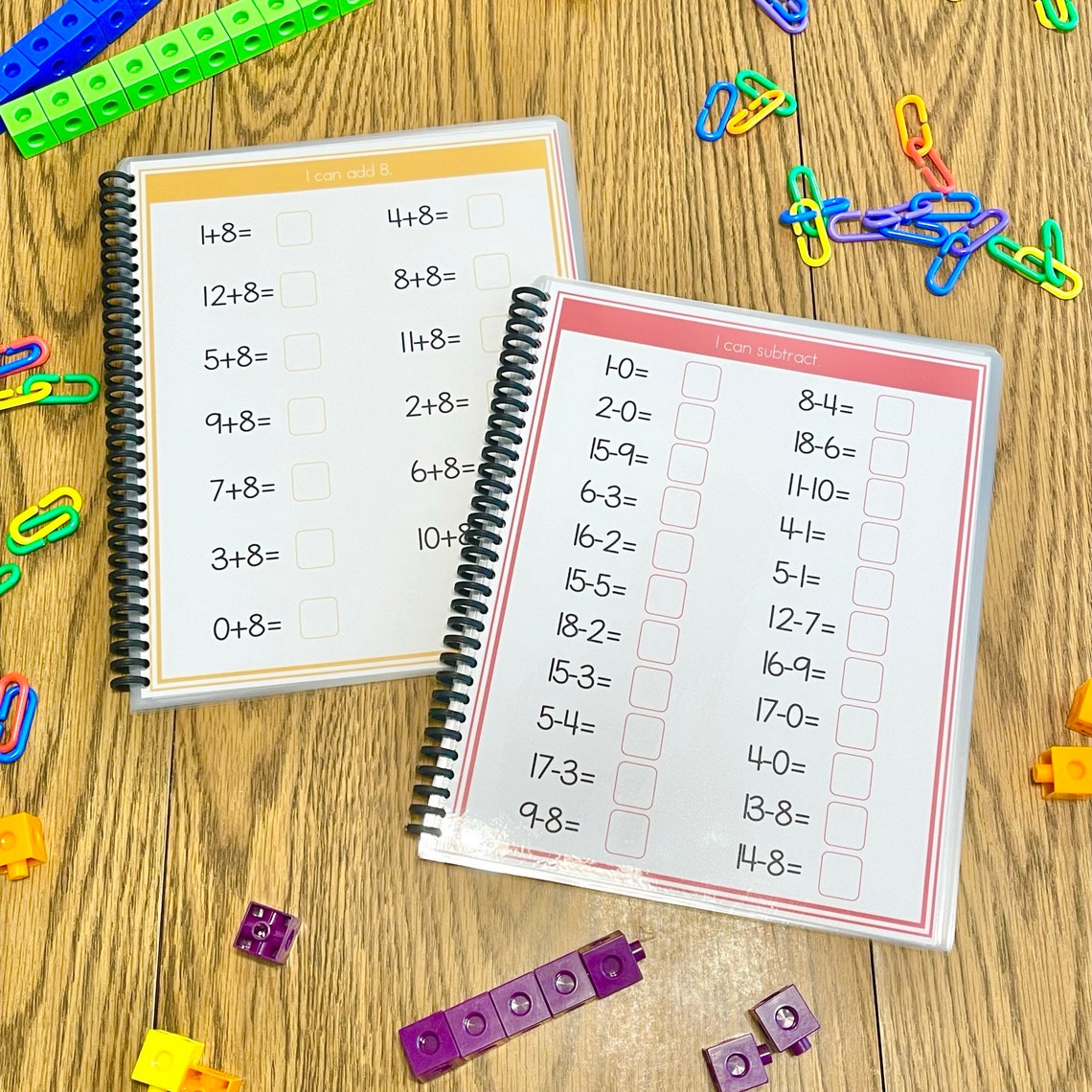Addition & Subtraction Math Fact Fluency Notebook (PDF Pattern) - Etsy