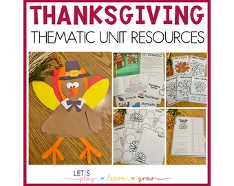 Thanksgiving Thematic Unit | Thanksgiving Unit Study | The First Thanksgiving |  | Unit Study | Homeschool | Pilgrims | Indians | Turkeys