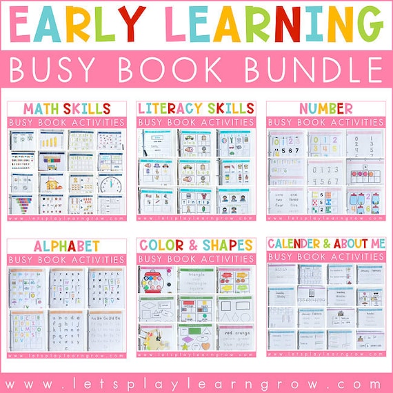 Early Learning Busy Binder Bundle Busy Book Bundle Activity