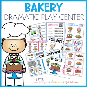 Bakery Dramatic Play Center-kit: fantasiespel-printables