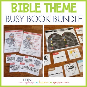 Bible Themed Printables Bundle | Bible Busy Binder | Bible Busy Book | 10 Commandments | Armor of God | Fruit of the Spirit | Bible Lessons