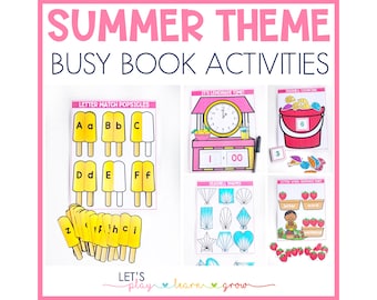 Summer Theme Busy Binder: Preschool Learning Activities (Digital Download)