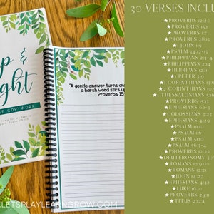 Lamp & Light Bible Verse Copy work NIV Bible Verse Writing Scripture Copy Work Leaf Design Bible Verses 30 Verses image 3