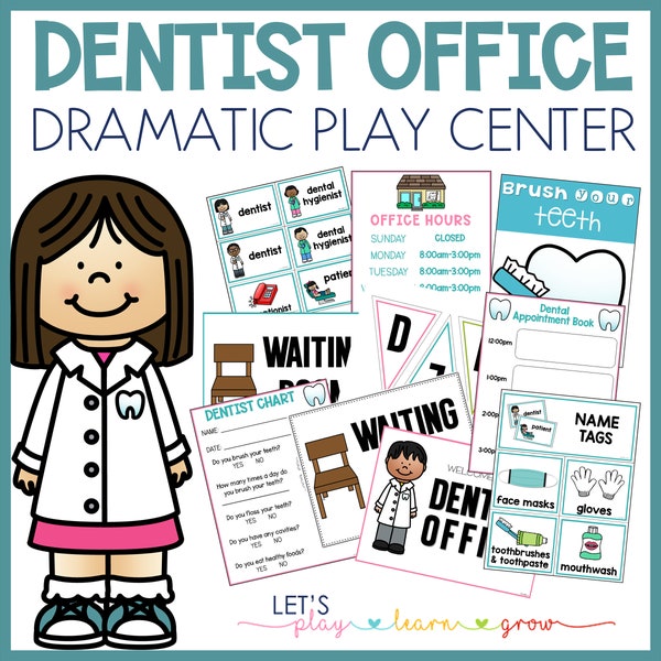 Dentist Office Dramatic Play, Dramatic Play Center Kit, Dentist Dramatic Play, Dental Health Month, Pretend Play Kit, Dentist, Preschool