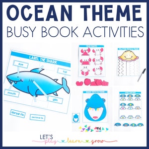 Ocean Themed Busy Binder, Activity Binder, Homeschool, Preschool Activities, Ocean Busy Book, Ocean Activities, Under the Sea Theme, Sea