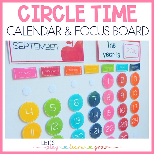 Calendar Board, Circle Time Board Kit, Calendar Activities, Focus Board, Homeschool, Preschool, Kindergarten, Focus Skill Board,