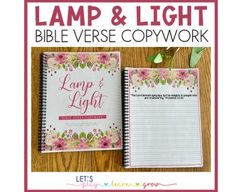 Lamp & Light Bible Verse Copy work | NIV Bible Verse Writing | Scripture Copy Work | Floral Design | Bible Verses | 30 Verses