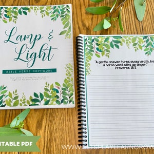 Lamp & Light Bible Verse Copy work NIV Bible Verse Writing Scripture Copy Work Leaf Design Bible Verses 30 Verses image 2