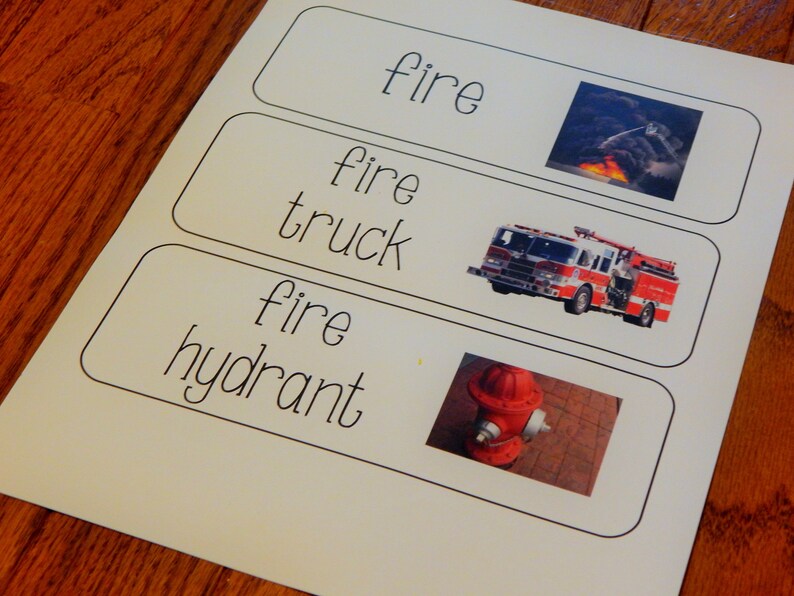 Fire Hydrant Flash Card.pdf Fire Safety Thematic Unit: Homeschool Activities - Etsy