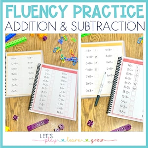 Addition & Subtraction Math Fact Fluency Notebook (PDF Pattern)