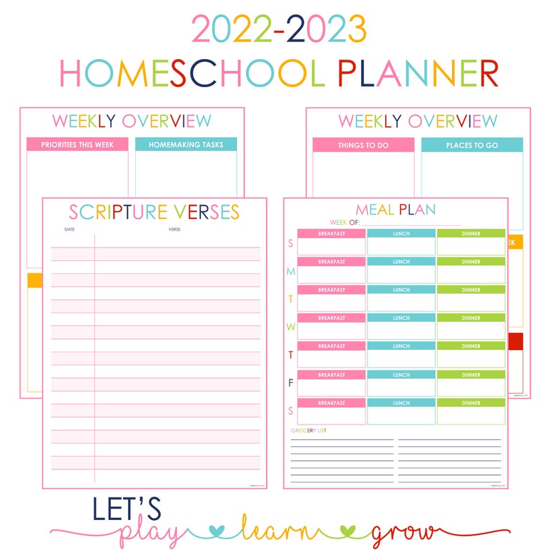 20222023 Homeschool Planner Homeschool Planning Pages Etsy