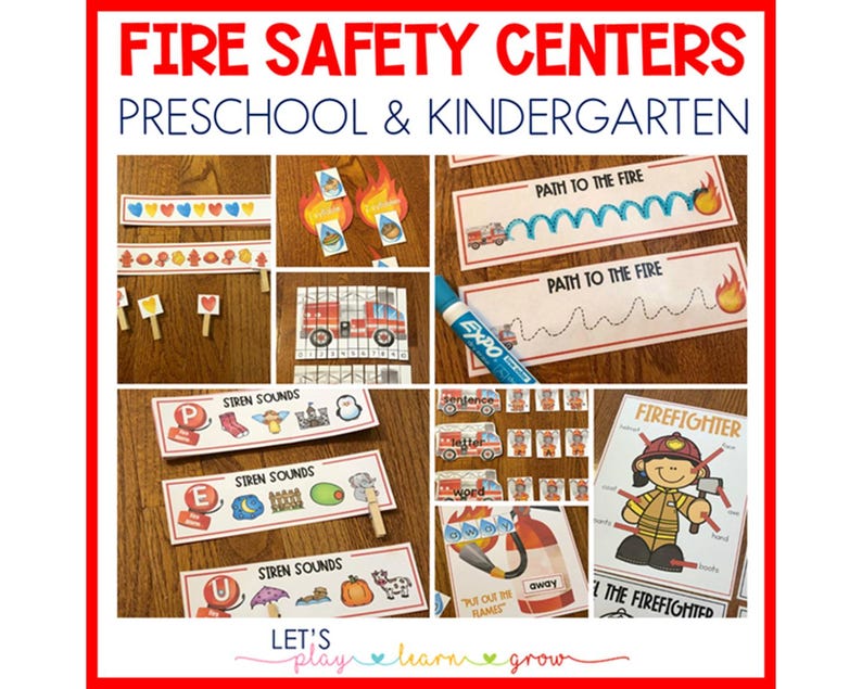 Fire Safety Learning Centers | Preschool & Kindergarten - Etsy