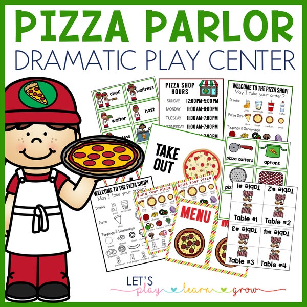 Pizza Shop Dramatic Play, Dramatic Play Center Kit, Pizza Parlor Dramatic Play, Pizza Shoppe, Pretend Play Kit, Pizza, Pizza Pretend Play