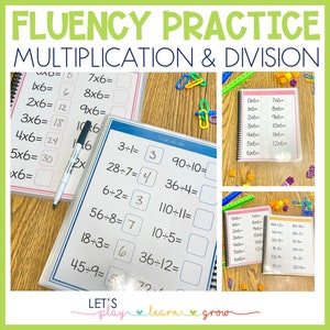Multiplication and Division Fact Fluency Notebook | Math Notebook | Math Fact Fluency | Multiply and Divide | Third Grade Math | Math Center