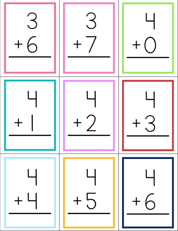 Addition Flashcards Printable Flash Cards! Addition