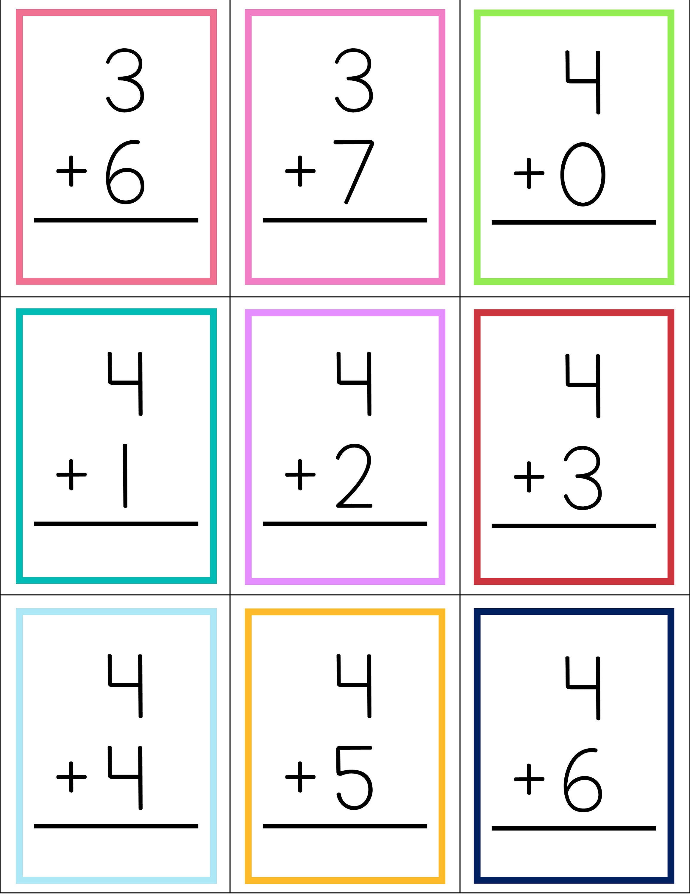 Addition Facts Cards Addition Flash Cards Sums to 10 Math - Etsy
