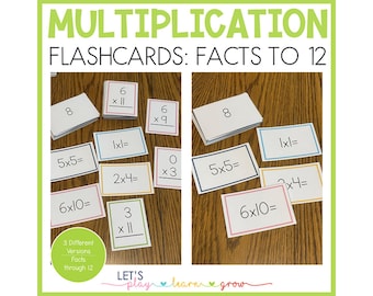 Multiplication Flash Cards: Facts 0-12 (Printable)