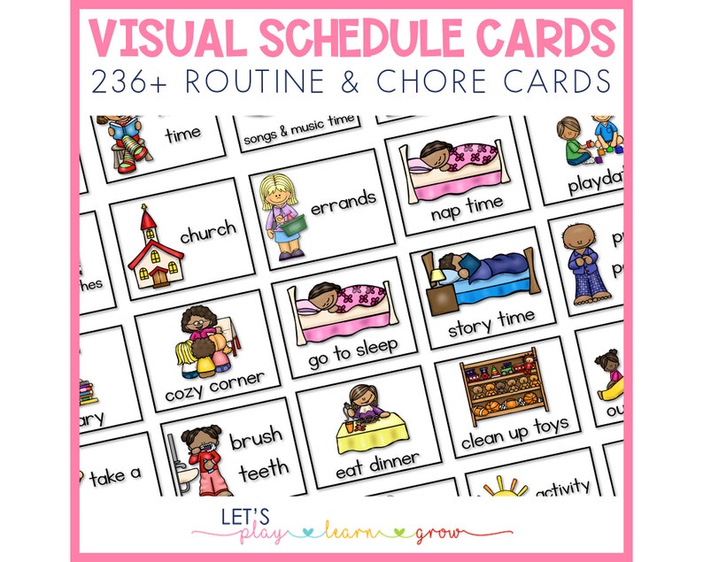 Visual Schedule Cards: 236+ Daily Routine & Chore Charts - Etsy