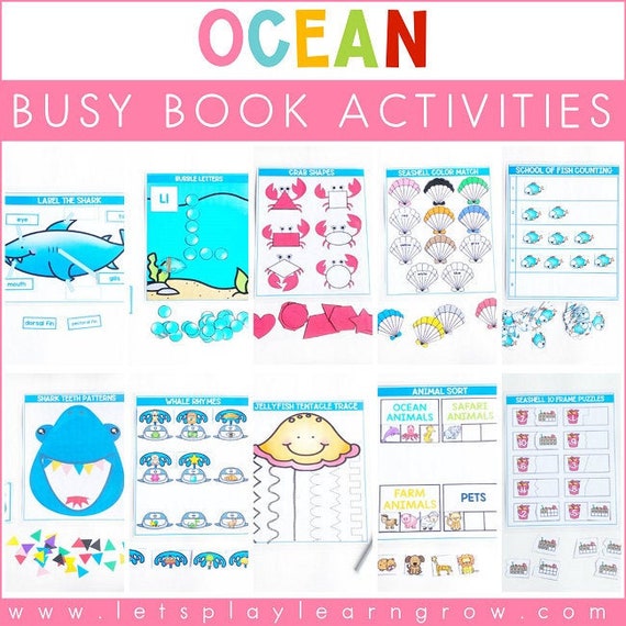 Ocean Themed Busy Binder Activity Binder Homeschool