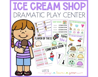 Ice Cream Shop Dramatic Play, Dramatic Play Center Kit, Ice Cream Parlor Dramatic Play, Ice Cream Shoppe, Pretend Play Kit, Ice Cream