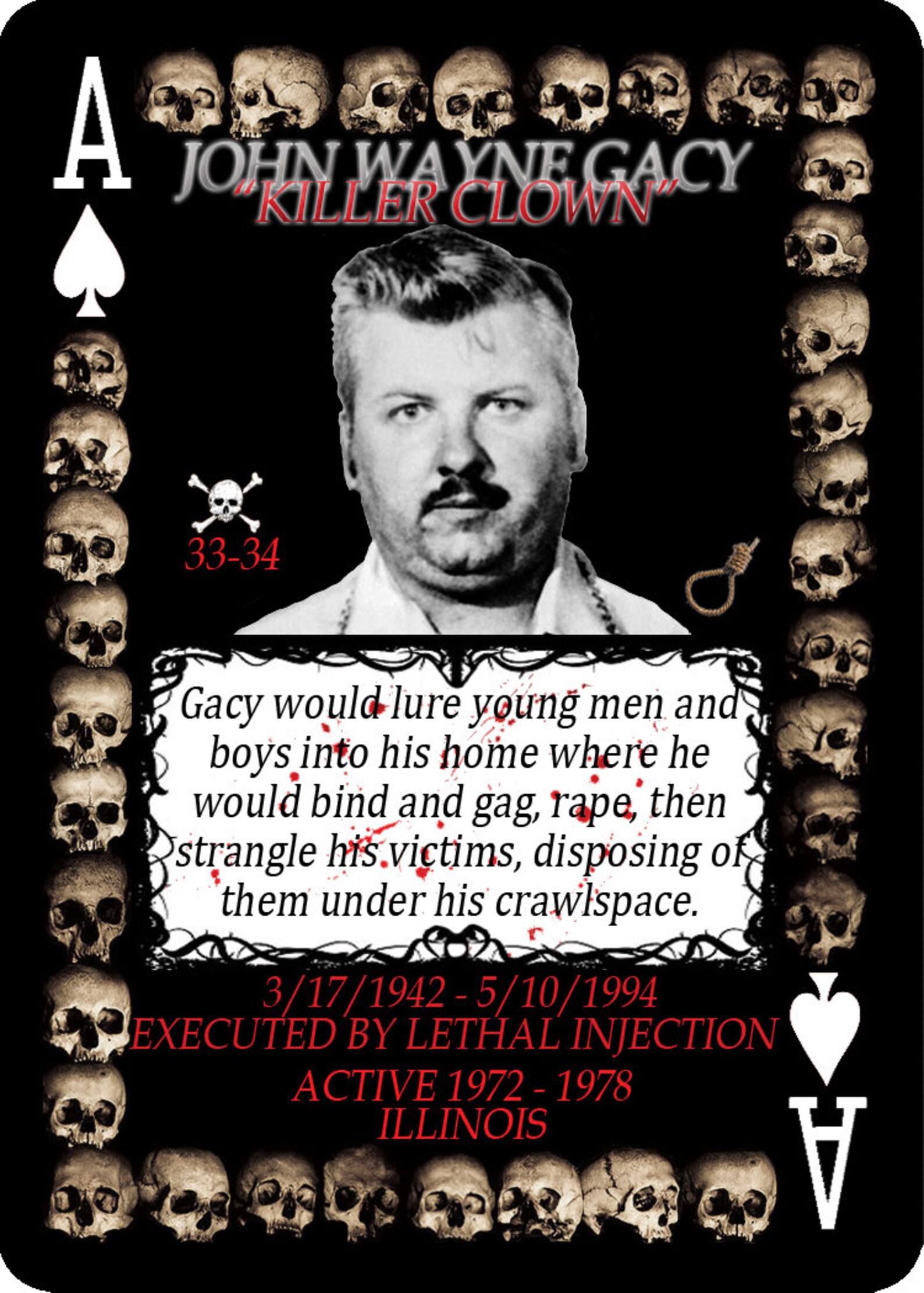 Serial Killer Playing Cards 54 Different American Serial Etsy
