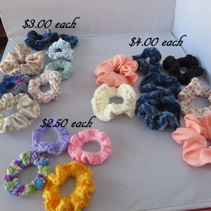 Scrunchies, Hair ties, Hair elastics, Bracelet, Hair pull back, Ponytail holder, Hair holder, Handmade Scrunchies, Crochet Scrunchies,