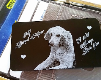 Custom Pocket Wallet Card Featuring Your Loved One or Favorite Pet