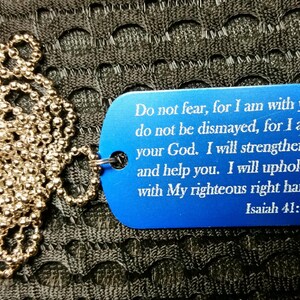 Wear Your Faith Do Not Fear Isaiah Verse Dog Tag with Chain | Etsy