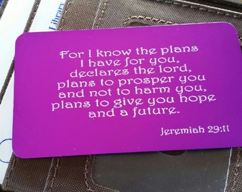 Faith In My Pocket - I Know The Plans I Have For You Jeremiah Verse Pocket or Wallet Card