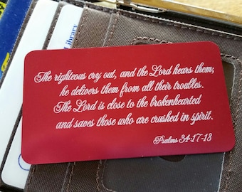 Faith In My Pocket - Close To the Brokenhearted Psalms Verse Pocket or Wallet Card