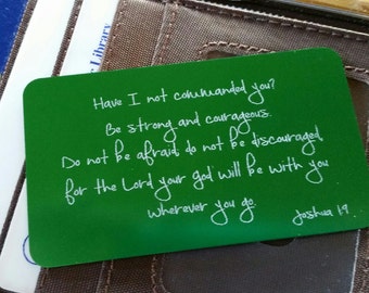 Faith In My Pocket - Be Strong and Courageous Joshua Verse Pocket or Wallet Card
